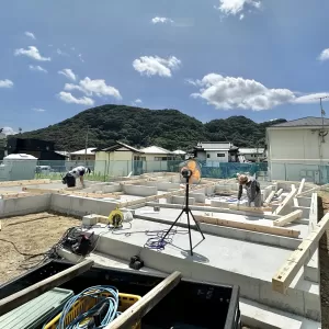 【新モデル･注文住宅工事情報】西彼杵郡 時津町 日並 モデルハウス 土台工事開始しました！のサムネイル