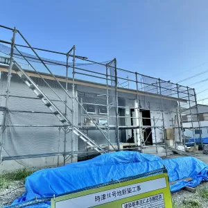 【新モデル･注文住宅工事情報】西彼杵郡 時津町 日並 モデルハウス 建売 外壁工事中！のサムネイル